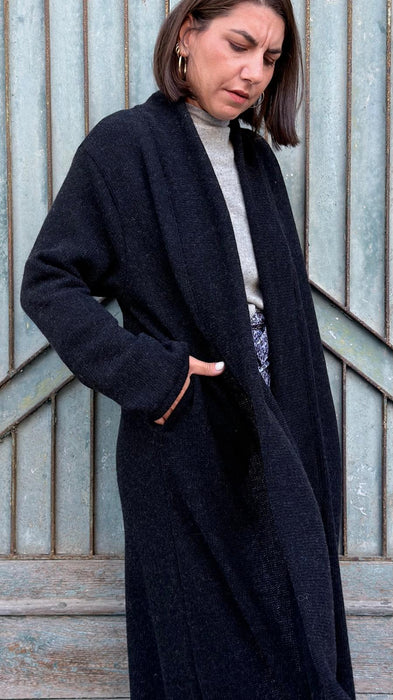 Cardigan Marinella in lana nera