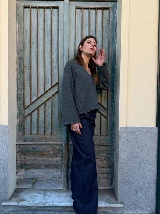 Maglia Frida verde/grigio