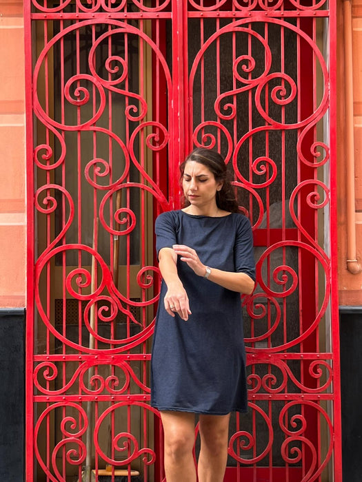 Abito Ada in jersey blu melange