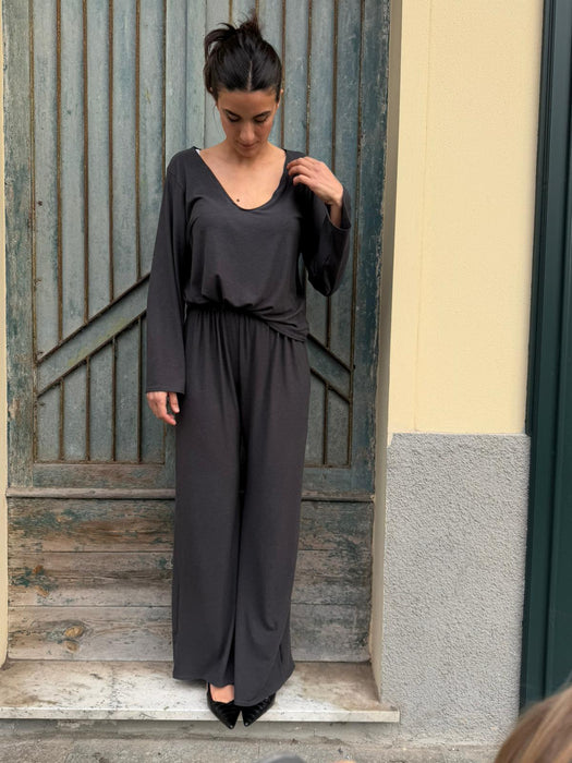 Pantaloni Mia in jersey antracite