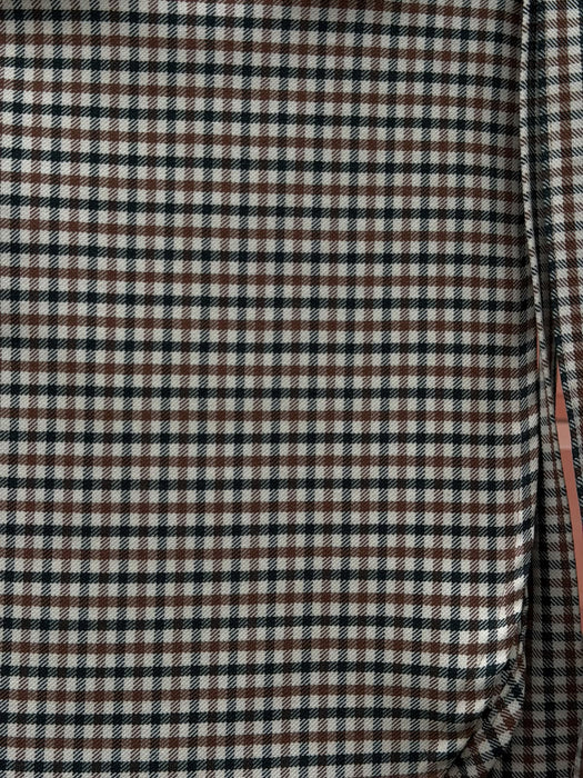 Gonna Matilda corta in twill di lana verde/tabacco/avorio