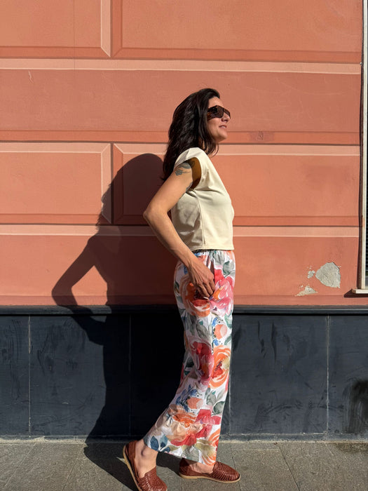 Pantaloni Ines in fantasia fiorata