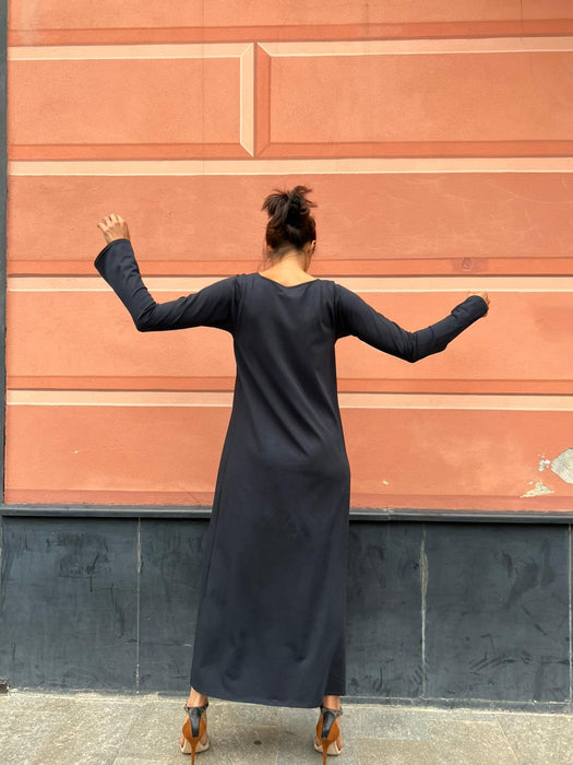 Abito Cristiana lungo blu navy