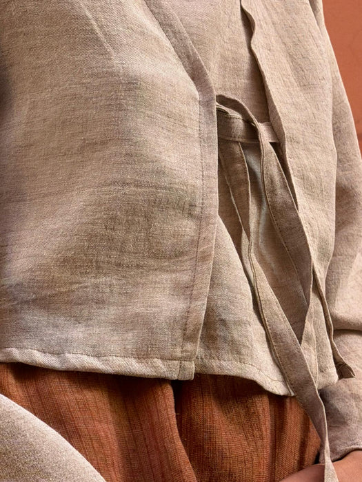 Maglia Alfredo in lino color sabbia