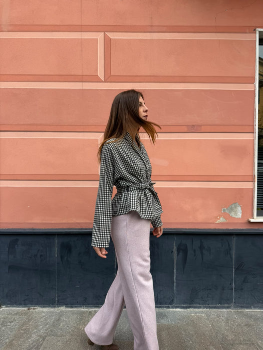 Pantaloni Mia in cashmere rosa