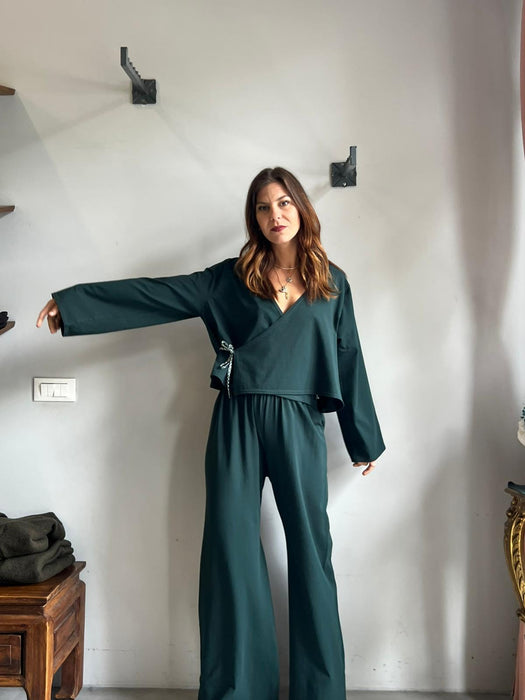 Pantaloni Mia verde bottiglia