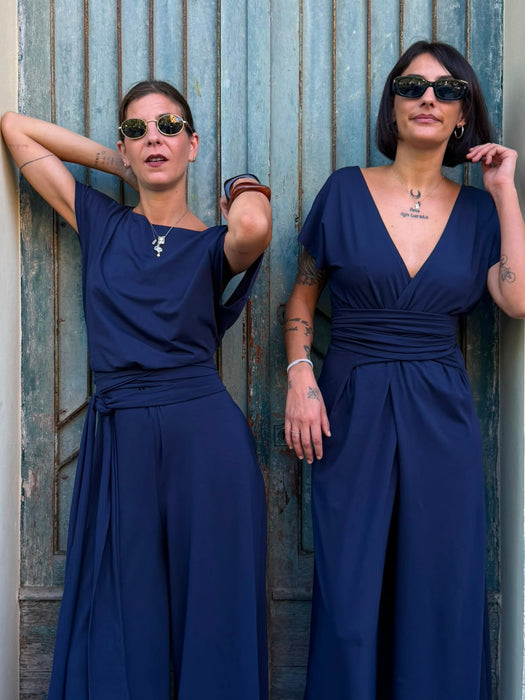 Tuta Magda in jersey blu notte