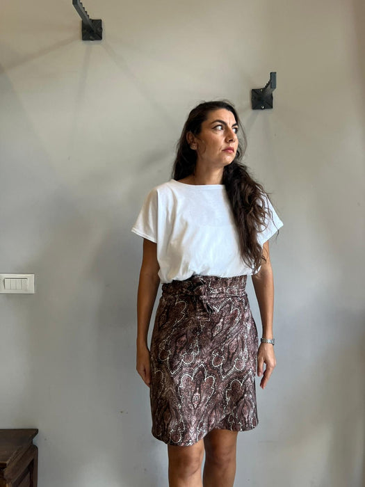 Gonna Matilda corta in fantasia damascata