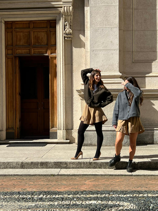 Pantagonna Itana in gabardine di lana biscotto