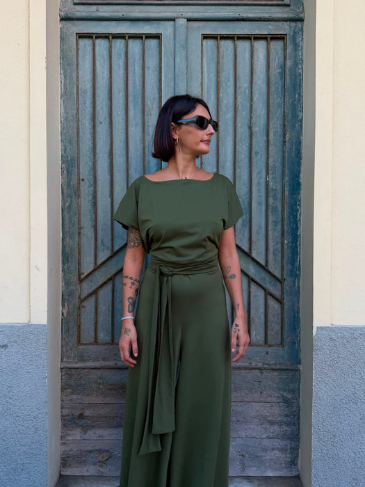 Tuta Magda in jersey verde oliva