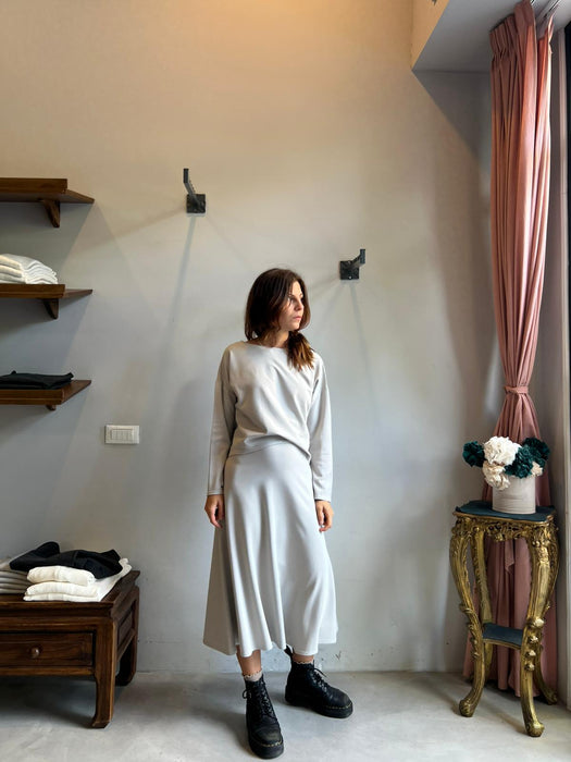 Maglia Deborah in punto Milano color ghiaccio