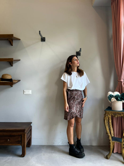 Gonna Matilda corta in fantasia damascata