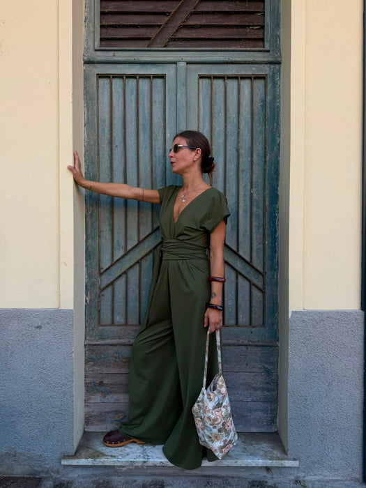 Tuta Magda in jersey verde oliva