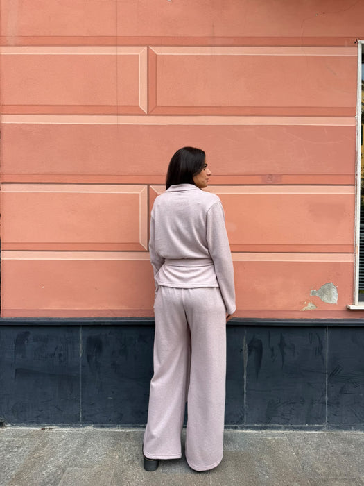 Pantaloni Mia in cashmere rosa