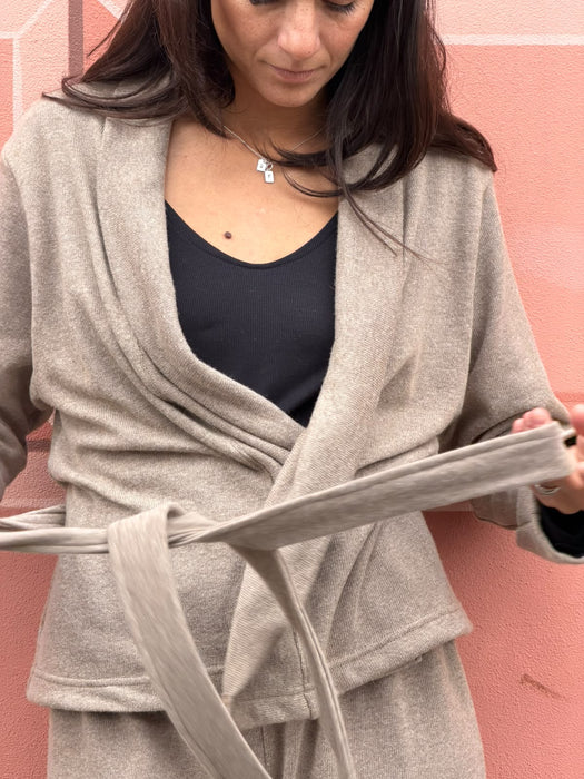 Cardigan Romeo in cashmere beige