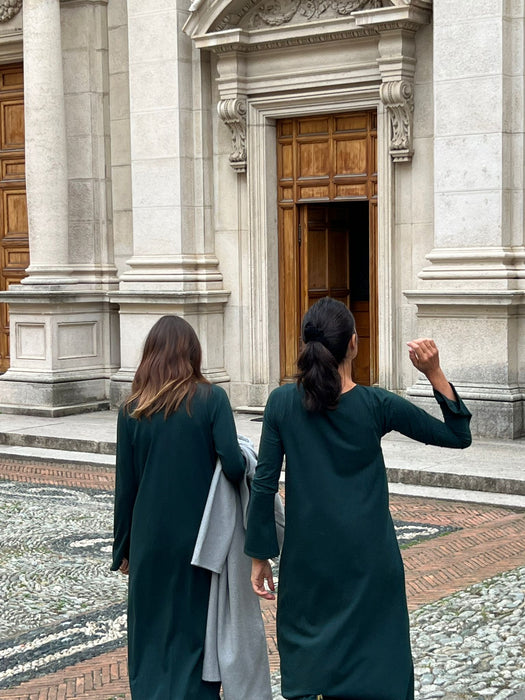 Abito Cristiana lungo verde bottiglia