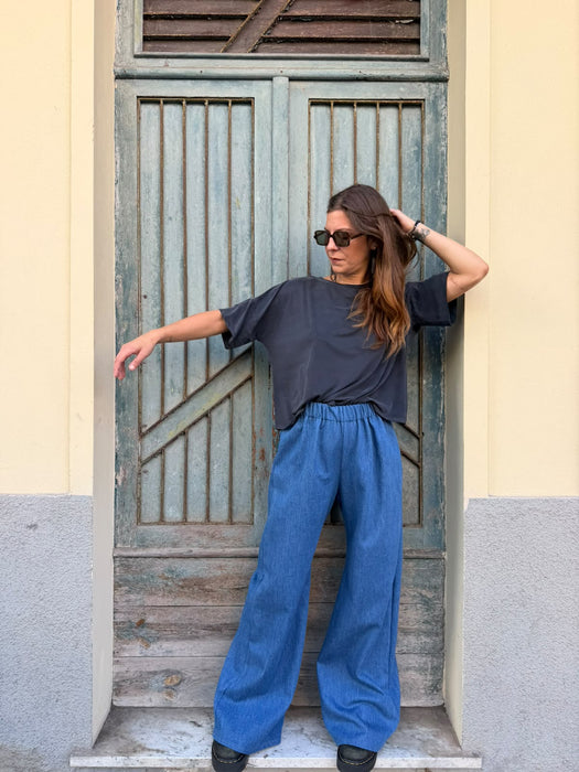 Pantaloni Mia in jeans lavaggio chiaro