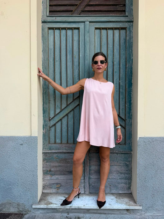 Abito Michele in viscosa rosa cipria