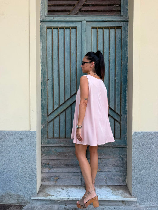 Abito Michele in viscosa rosa cipria