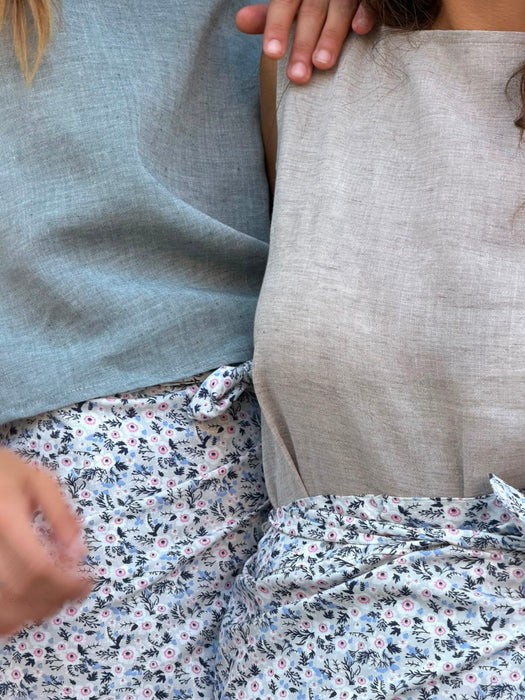 Top Emilia in lino color sabbia