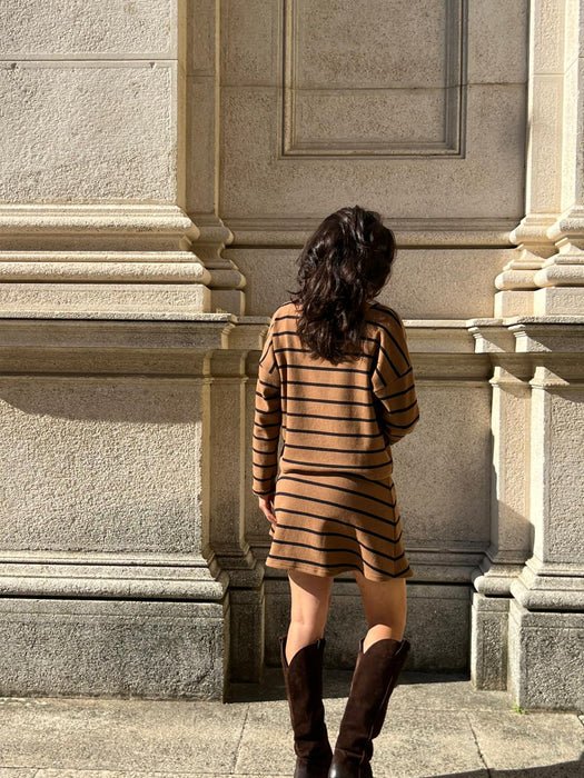 Gonna Costanzina color biscotto a righe nere