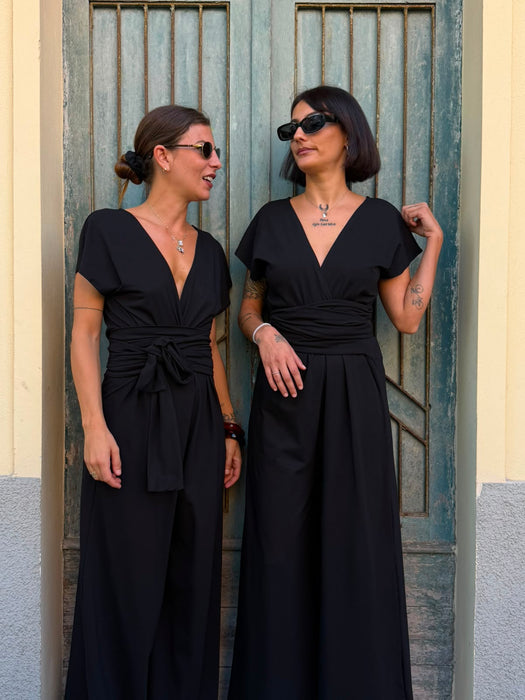 Tuta Magda in jersey nero
