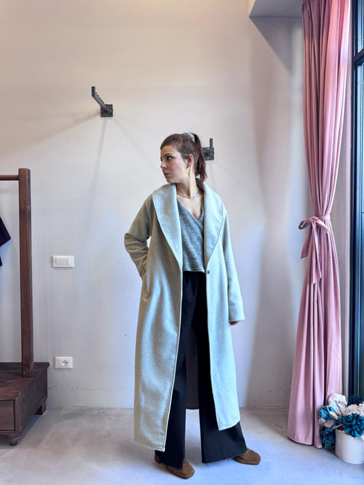 Cappotto Diletta in lana grigio chiaro