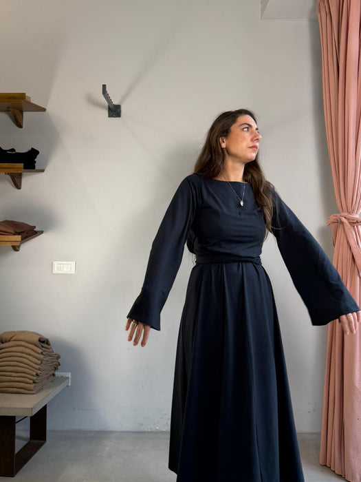 Abito Osvaldo lungo blu navy