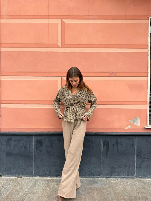 Pantaloni Mia in cashmere beige