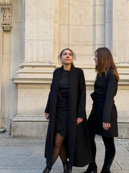 Gonna Matilda corta in panno di lana nero