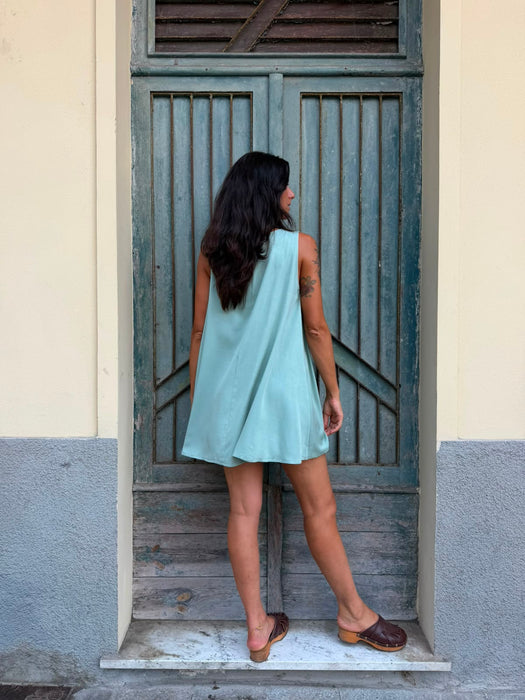 Abito Michele in viscosa latte e menta