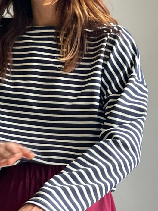 Felpa Deborah a righe bianche e blu