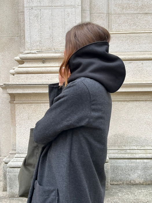 Balaclava double nero e grigio