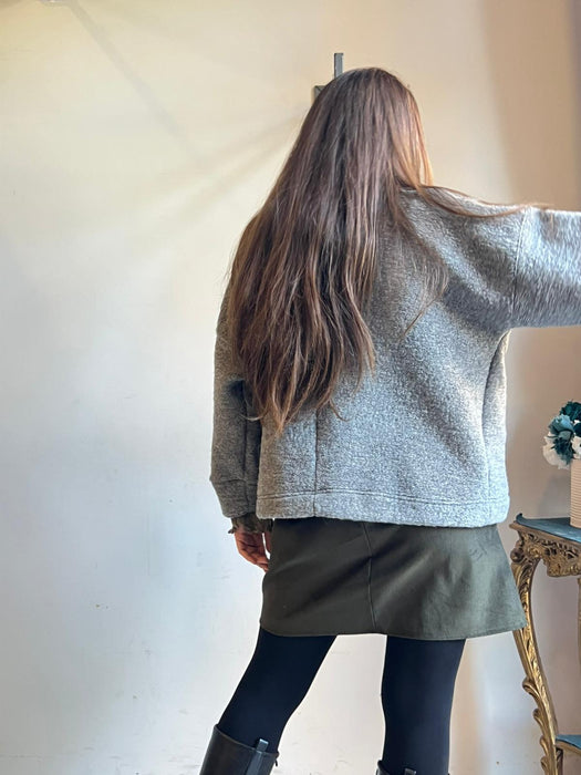 Maglione Amedeo in lana boucle grigio scuro