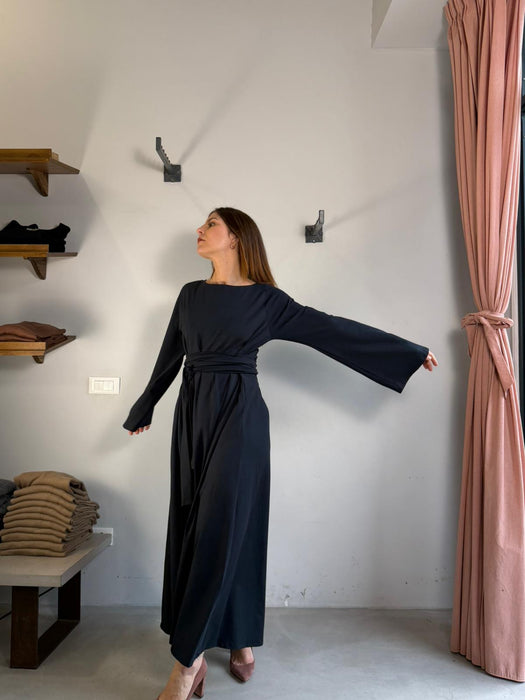 Abito Osvaldo lungo blu navy