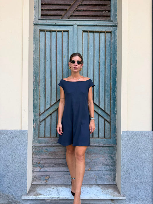 Abito Trubino a costine blu lavagna