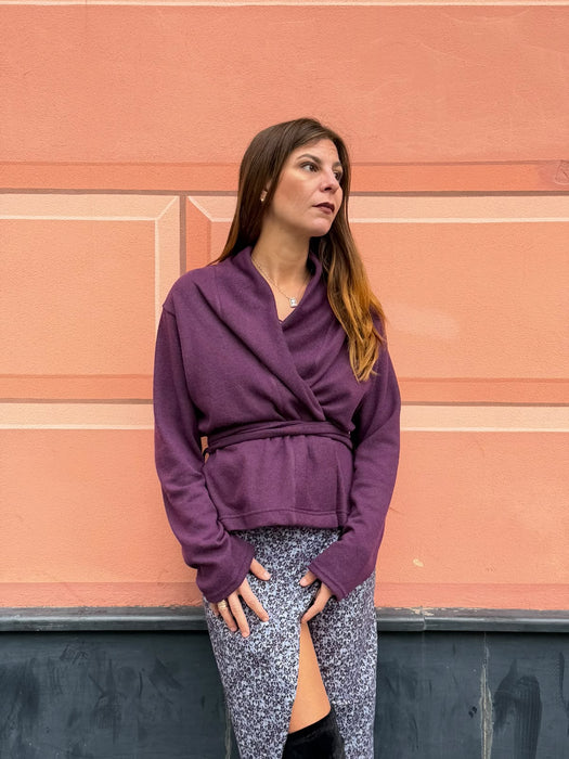 Cardigan Romeo in cashmere viola