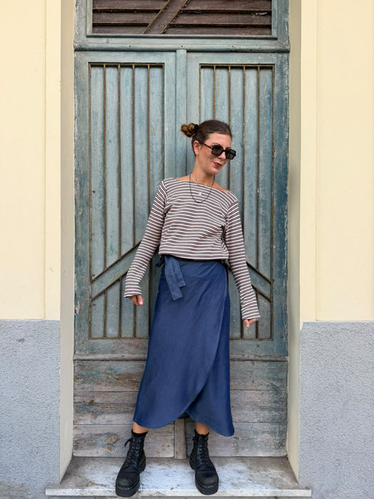Gonna Matilda in jeans lavaggio scuro