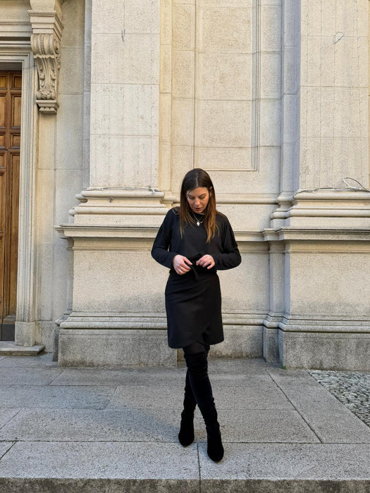 Gonna Matilda corta in panno di lana nero