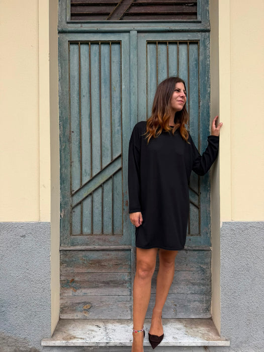 Abito Deborah in cotone nero