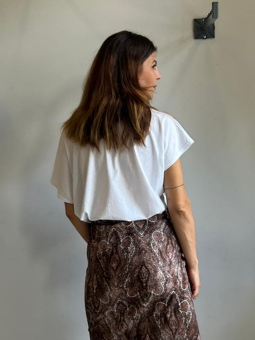 Gonna Matilda corta in fantasia damascata