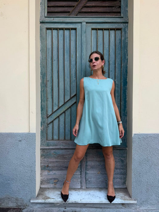 Abito Michele in viscosa latte e menta