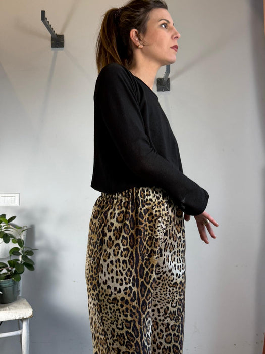 Pantaloni Mia in viscosa leopardata