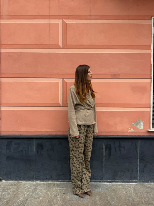 Pantaloni Mia in velluto a fiori