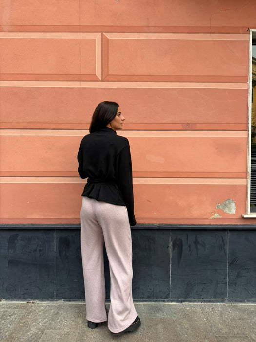 Pantaloni Mia in cashmere rosa