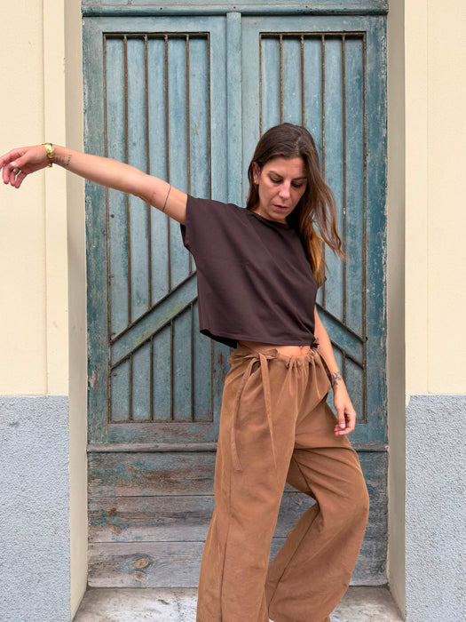 T-shirt Scatoletta color marrone