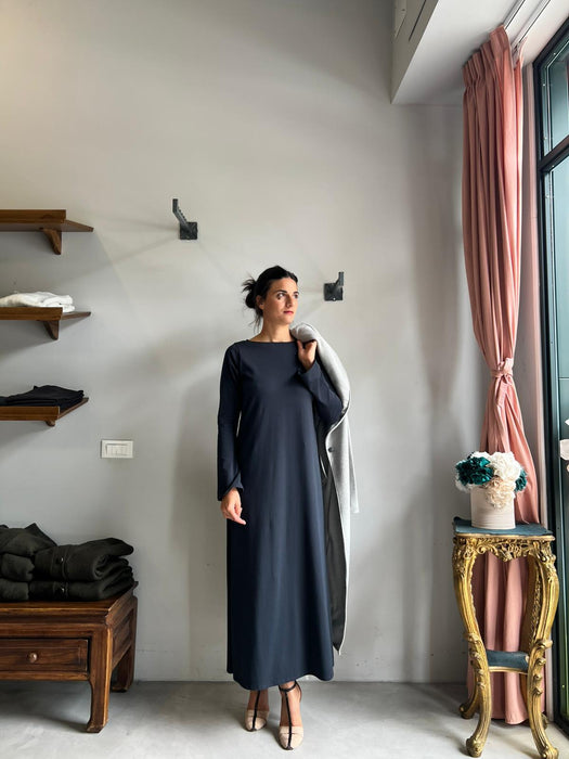 Abito Cristiana lungo blu navy