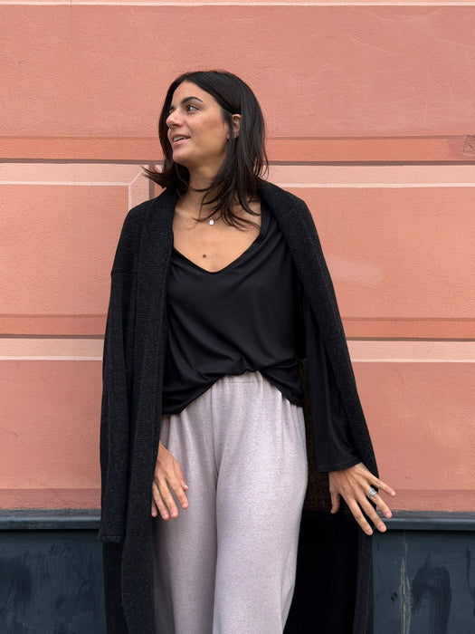 Pantaloni Mia in cashmere rosa
