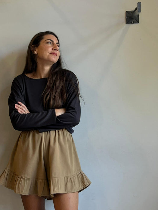 Pantagonna Itana in gabardine di lana biscotto