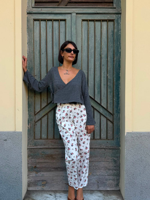 Scaldacuore Vittoria in maglia di cotone grigio mélange
